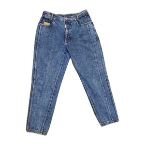 Vintage 80s 90s Bugle Boy Jeans Men's 34x30 Blue Denim Acid Wash Tapered Leg